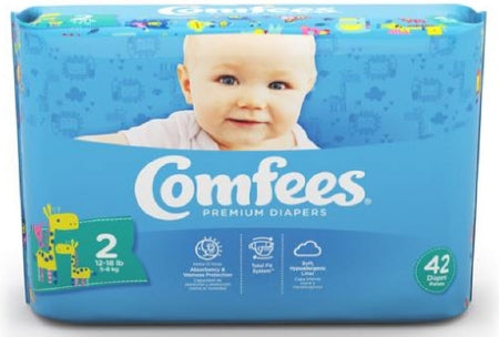 Attends Healthcare Products Comfees Baby Diaper Tab Closure Size 2 Disposable Moderate Absorbency - 41538