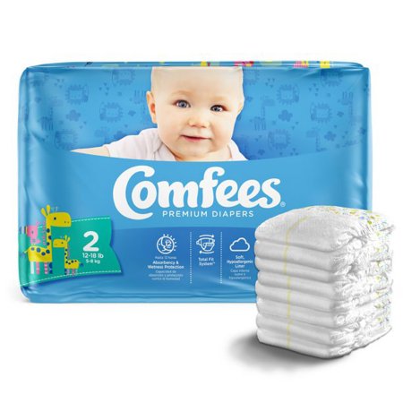 Comfees - Unisex Baby Diaper Size 2 Disposable Moderate Absorbency - 41538