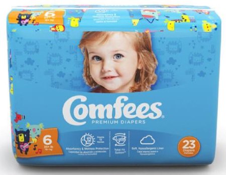 Attends Healthcare Products Comfees Baby Diaper Tab Closure Size 6 Disposable Moderate Absorbency - CMF-6
