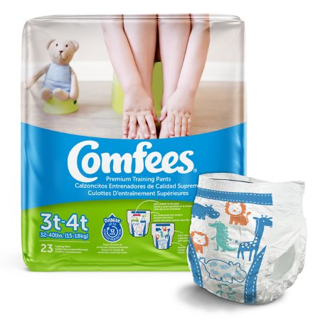 Comfees - Male Toddler Training Pants Pull On with Tear Away Seams Size 3T to 4T Disposable Moderate Absorbency - 41545