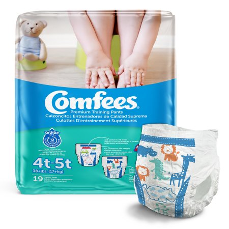 Comfees - Male Toddler Training Pants Pull On with Tear Away Seams Size 4T to 5T Disposable Moderate Absorbency - CMF-B4