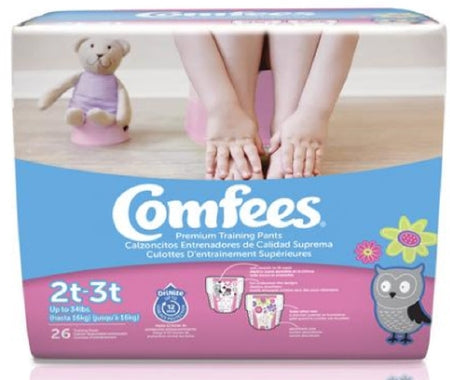 Comfees - Female Toddler Training Pants Pull On with Tear Away Seams Size 2T to 3T Disposable Moderate Absorbency - 41547
