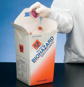 Fisher Scientific Whitney Medical Solutions Bench-Top Keeper Biohazard Waste Container 6 L x 6 W x 10 H Inch 5000 cc - 14375266
