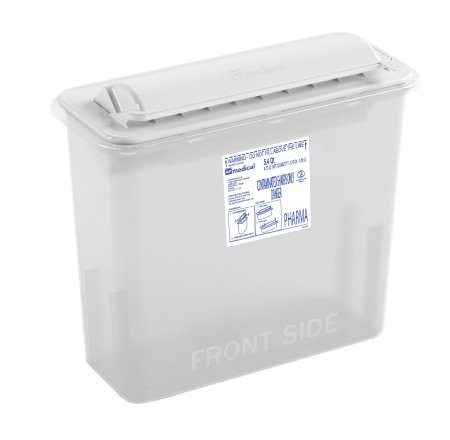 ABM North America AP Line Pharmaceutical Waste Container 12 L X 4-1/2 W X 10-4/5 H Inch 5.4 Quart White Horizontal Entry Lid - FGAP5Q4WC001