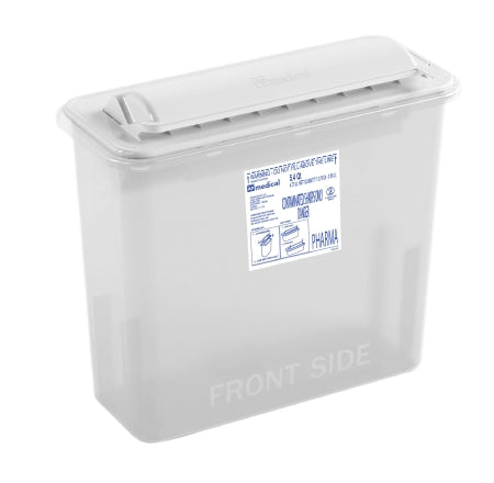 AP Line - Pharmaceutical Waste Container 12 L X 4-1/2 W X 10-4/5 H Inch 5.4 Quart White Horizontal Entry Rotating Lid - FGAP5Q4WC001