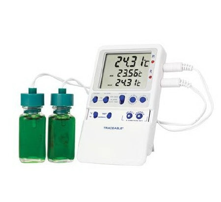 Control 3 Holdings LLC Traceable Refrigerator Thermometer Fahrenheit / Celsius -58° to 158°F 2 Bottle Probes - 4239