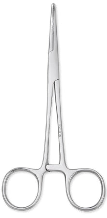 Centurion - Hemostatic Forceps Kelly 6-1/4 Inch Length Floor Grade Stainless Steel Sterile Ratchet Lock Finger Ring Handle Curved Serrated Tips - TRI66765
