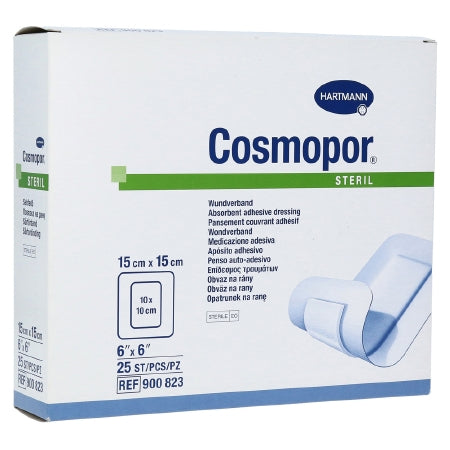 Hartmann Cosmopor Adhesive Dressing 6 X 6 Inch NonWoven Square White Sterile - 900823