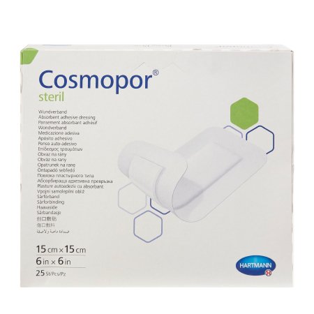 Cosmopor - Adhesive Dressing 6 X 6 Inch Nonwoven Square White Sterile - 900823
