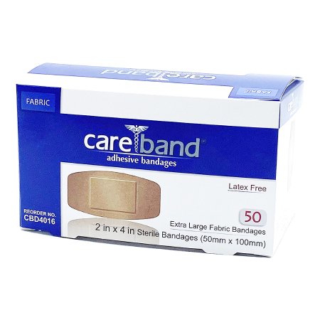 Careband - Adhesive Strip 2 X 4 Inch Fabric Rectangle Tan Sterile - CBD4016-012-00