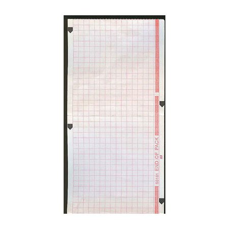 Clinical Health Products Zoll ECG / EEG Recording Paper Thermal 90 mm X 90 mm Z-Fold Red Grid - 8000-0300G