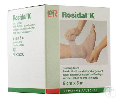 Lohmann & Rauscher Rosidal K Compression Bandage 2-2/5 Inch X 5-1/2 Yard High Compression Clip Detached Closure Tan NonSterile - 22200