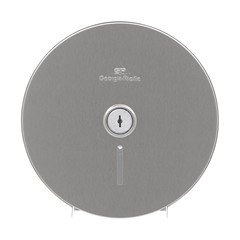 Georgia-Pacific Jumbo Jr - Toilet Tissue Dispenser Silver Steel Manual 1 Roll Wall Mount - 59448
