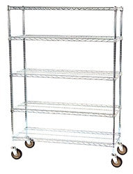 Lakeside Manufacturing Wire Cart 24 X 48 X 63 Inch 5 Shelves - R244863CC-5