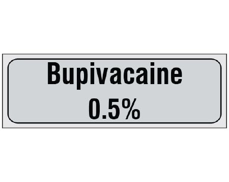 Shamrock - Drug Label Anesthesia Label Bupivacaine 0.5% Gray 1/2 X 1 Inch - SA-3007-PRE