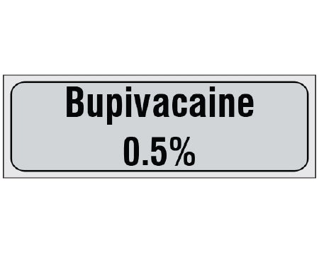 Shamrock Scientific Shamrock Pre-Printed Label Anesthesia Label Bupivacaine / 0.5% Gray 1/2 X 500 Inch - SA-3007-PRE