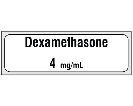 Shamrock - Drug Label Anesthesia Label Dexamethasone 4 mg/mL White 1/2 X 1 Inch - SA-3243-PRE