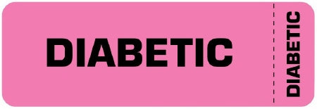 United Ad Label Pre-Printed Label Auxiliary Label DIABETIC Fluorescent Pink 1 X 3 Inch - ULHN884