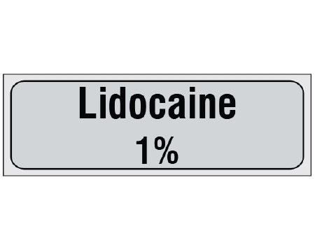 Shamrock Scientific Shamrock Pre-Printed Label Anesthesia Label Lidocaine / 1% Gray 1/2 X 500 Inch - SA-3003-PRE
