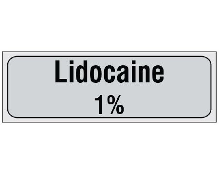 Shamrock - Drug Label Anesthesia Label Lidocaine / 1% Gray 1/2 X 1 Inch - SA-3003-PRE
