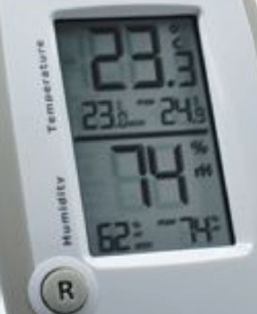 Cardinal CardinalHealth Digital Thermometer / Hygrometer Fahrenheit / Celsius 14° to 158° F Flip-out Stand, Wall Mount Battery Operated - CH9506-3
