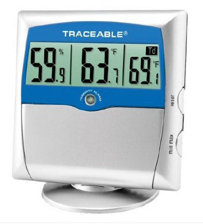 Control 3 Holdings LLC Traceable Digital Thermometer / Hygrometer Fahrenheit / Celsius 14° to 140°F Internal Sensor Wall Mount / Standing Battery Operated - 4800