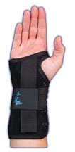 Wrist Lacer - Wrist Brace Aluminum / Felt / Suede Left Hand Black 2X-Small - 223929