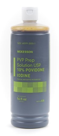 McKesson McKesson Prep Solution 16 oz. Flip-Top Bottle 10% Povidone-Iodine - 35