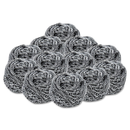 Lagasse Boardwalk Scouring Pad boardwalk Heavy Duty Silver NonSterile Stainless Steel 2-1/2 X 2-3/4 Inch Reusable - BWK50