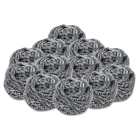 Boardwalk - Scouring Pad Heavy Duty Silver NonSterile Stainless Steel 2-1/2 X 2-3/4 Inch Reusable - BWK50
