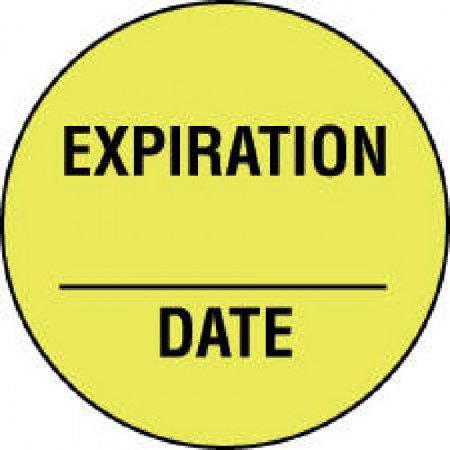 Precision Dynamics - Pre-Printed Label Advisory Label Yellow Paper Expiration-date Black Quality Control Label 3/4 Inch - 59706019