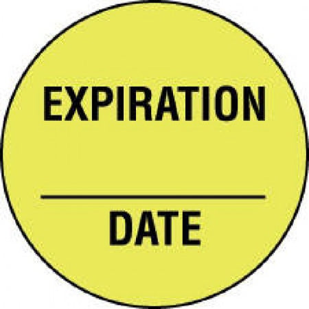 Precision Dynamics Pre-Printed Label Communication Fill In Expiration-date Fluorescent Yellow 3/4 Inch - 59706019