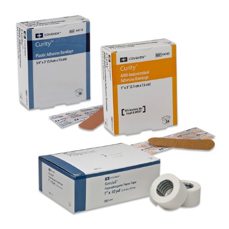 Cardinal Curity Adhesive Strip 1 X 3 Inch Plastic Rectangle Sheer Sterile - 44119