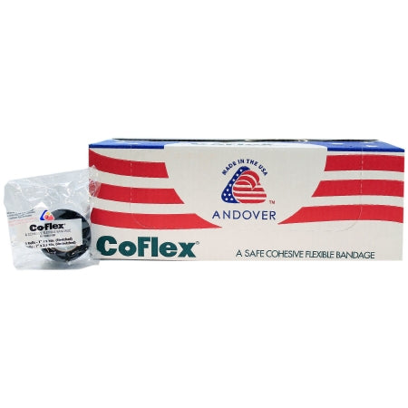 Andover Coated Products Coflex Cohesive Bandage CoFlex 1 Inch X 5 Yard Standard Compression Self-adherent Closure Black NonSterile - 3100BK