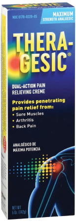Mission Pharmaceutical Thera-Gesic Topical Pain Relief 1% - 15% Strength Menthol / Methyl Salicylate Cream 5 oz. - 178032005