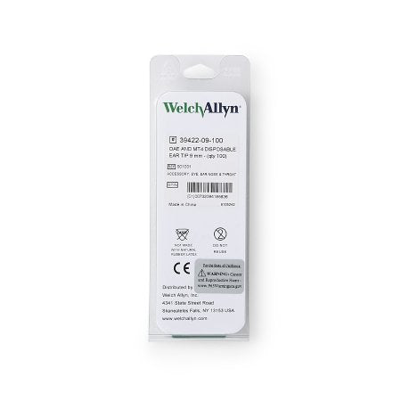 Welch Allyn - Eartip 9 mm, Disposable For use with OAE Hearing Screener - 39422-09-100