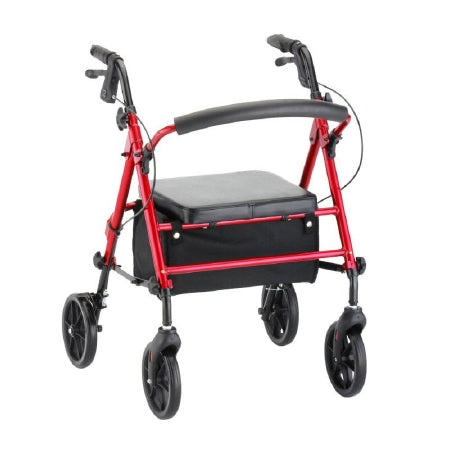 Nova Ortho-Med Groove 4 Wheel Rollator Red Aluminum Frame - 4204RD-R