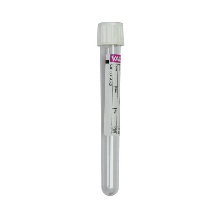 Vacuette - VACUETTE Venous Blood Collection Tube K3 EDTA Additive 13 X 100 mm 6 mL White / Black Ring Pull Cap Polyethylene Terephthalate (PET) Tube - 456074