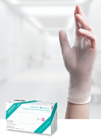 Tronex Healthcare Industries Synthetic + Memory Exam Glove Small NonSterile Vinyl Standard Cuff Length Smooth Ivory Not Chemo Approved - 8530-10