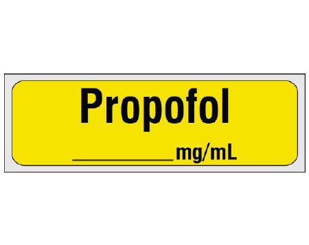 Shamrock Scientific Shamrock Pre-Printed Label Anesthesia Label PROPOFOL / _____ mg / mL Yellow 1/2 X 500 Inch - SA-205-PRE