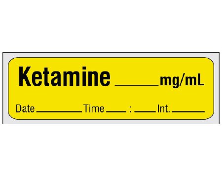 Shamrock - Drug Label Anesthesia Label Ketamine mg/mL Date_Time_Int_ Yellow 1/2 X 1 Inch - SA-201-DTI-PRE