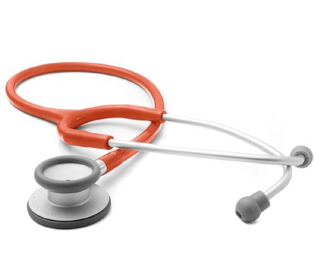 American Diagnostic Corp Adscope-Lite 609 Ultra-lite Clinician Stethoscope Orange 1-Tube 22 Inch Tube Double Sided Chestpiece - 609O