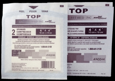 AMD Ritmed Top NonWoven Sponge NonWoven Cellulose 8-Ply 4 X 4 Inch Square Sterile - A0244