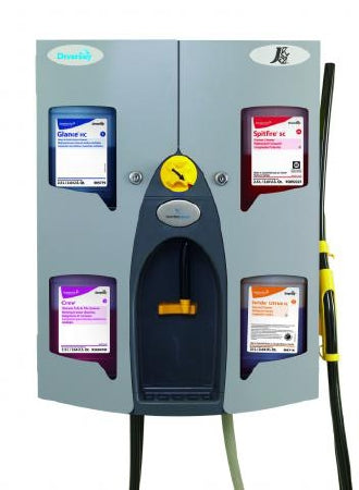 Diversey J-Fill QuattroSelect - Chemical Dispenser Gray Powder Coated Steel Push Button Wall Mount - Lagasse - DVSD3754220
