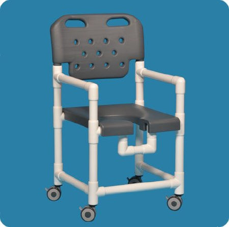 IPU Elite Shower Chair Fixed Arm PVC Frame With Backrest - ELT817G