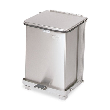 Lagasse Defenders Trash Can 7 gal. Square Silver Stainless Steel Step On - RCPST7SSPL