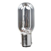 Bulbtronics Incandescent Lamp 1 dia. X 2.5 Inch, 30 W, T8 Shape, BA15D/DC Bayonet Base, 300L Lumens, 200 Hours Life, CC2V Filament, 1/2 Clear 1/2 Silver Finish, 115/125 V - 10766
