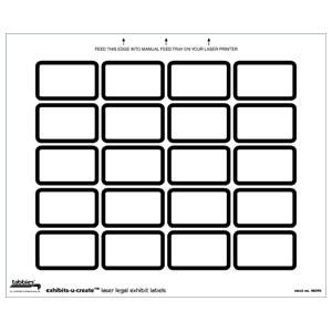 Tabbies Exhibits-U-Create Blank Label Packs - 1-5/8" W x 1" H, - 240 per Pack