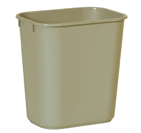 Saalfeld Redistribution Deskside Trash Can 13-5/8 Quart Rectangular Beige LLDPE Open Top - FG295500BEIG