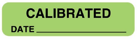 United Ad Label - Pre-Printed Label Advisory Label Light Green Paper CALIBRATED DATE_____ Quality Control Label 5/16 X 1-1/4 Inch - ULBE117